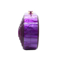 GSYPS Acrylic Clutch Purse Marbled Evening Handags Elegant Shoulder Bag for Wedding Cocktail Party Prom C-Purple