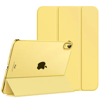 MoKo for iPad (A16) 11th Generation Case 11 Inch 2025, iPad 10th Generation Case 10.9 Inch 2022, Slim Stand Hard PC Translucent Back Shell Smart Cover, Support Touch ID, Auto Wake/Sleep,Light Yellow