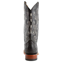 Ferrini Mens Stampede Crocodile Square Toe Pull On Casual Boots Mid Calf - Black - Size 10 D
