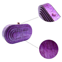 GSYPS Acrylic Clutch Purse Marbled Evening Handags Elegant Shoulder Bag for Wedding Cocktail Party Prom C-Purple