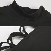 Rave Outfits for Women Sexy Black Cutout Bondaged Tight Dress Poster Revealing Cut Out Bodycon Dresses Goth Gothic Clothes
