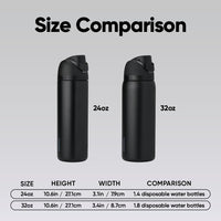 Owala FreeSip Insulated Stainless Steel Water Bottle with Straw, BPA-Free Sports Water Bottle, Great for Travel, 24 Oz, Very, Very Dark