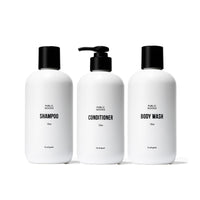 Public Goods Shower Essentials for Men and Women | Natural Shampoo, Conditioner & Body Wash | Made with Organic Essential Oils | Sulfate & Paraben Free | Vegan Friendly | 12 Fl Oz Bottles