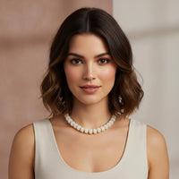 LILIE&WHITE Mothers Day Gifts for Mom Daughter White Resin Chunky Beaded Necklace for Women Minimalistic Beaded Choker Necklace Modern Statement Necklace Jewelry Accessories