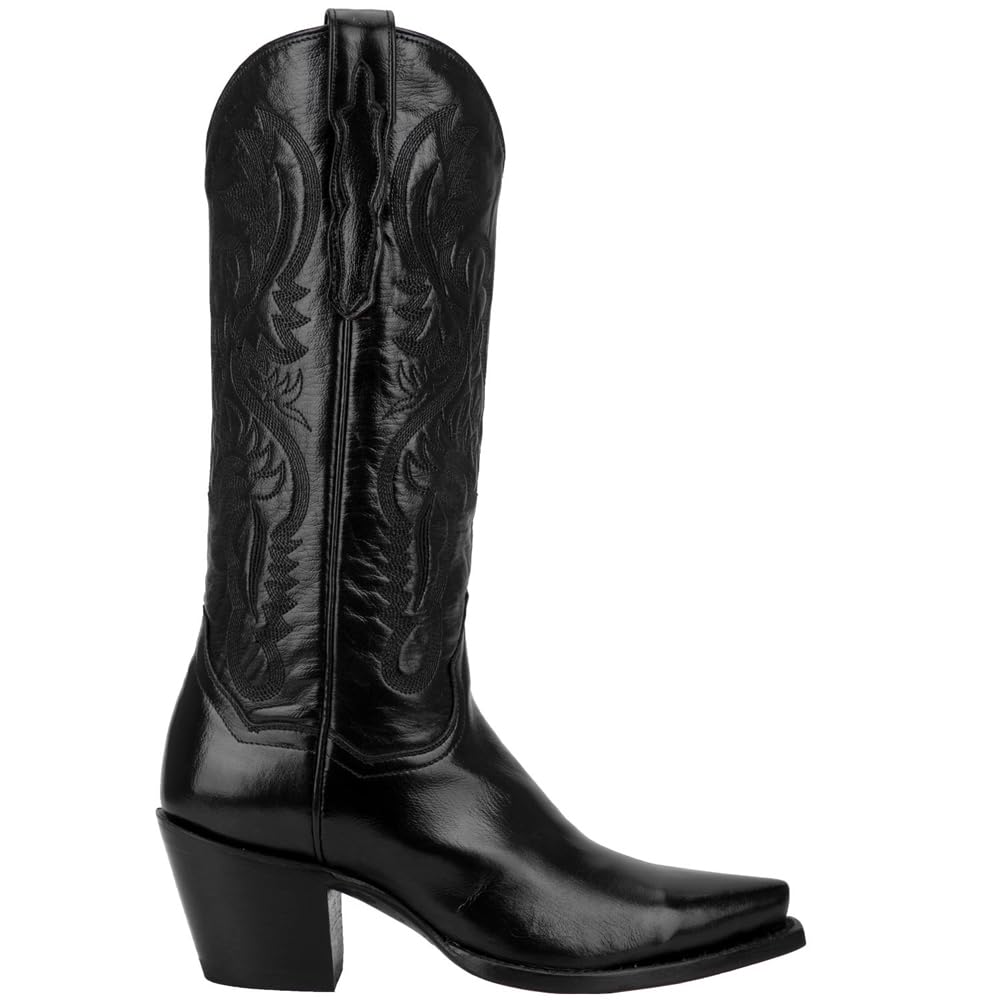 Dan Post Womens Maria Embroidered Snip Toe Casual Boots Knee High Mid Heel 2-3" - Black - Size 6 M_W