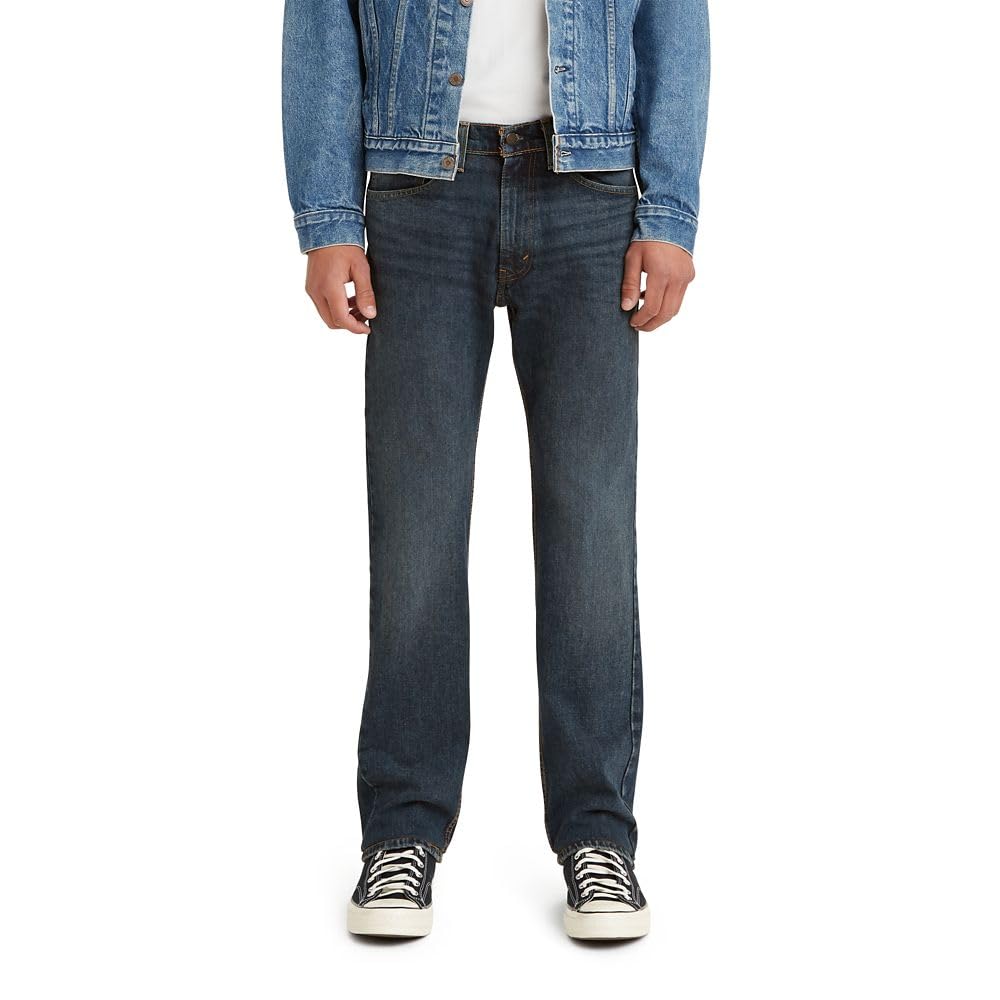 Levi's Men's 505 Regular Fit Jeans (Also Available in Big & Tall), Dark Stonewash, 36W x 32L