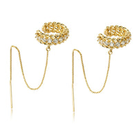 Huggie earrings for women 14k Dainty Gold Earrings Tassel Chain Drop Dangle Small Hoop Earrings Stud earrings for Women Teen Cubic Zirconia Sparkling Earrings Clip Womens earrings
