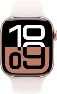 Apple Watch Series 10 [GPS, 42mm] - Rose Gold Aluminum Case with Light Blush Sport Band, S/M (Renewed)