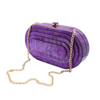 GSYPS Acrylic Clutch Purse Marbled Evening Handags Elegant Shoulder Bag for Wedding Cocktail Party Prom C-Purple