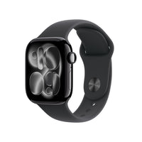 Apple Watch Series 11 [GPS 42mm] Smartwatch with Jet Black Aluminum Case with Black Sport Band - S/M. Sleep Score, Fitness Tracker, Health Monitoring, Always-On Display, Water Resistant