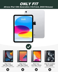 ZryXal iPad (A16) Case/iPad 10th Generation Case [11-Inch 2025/10.9 Inch 2022] with Pencil Holder, Smart Cover with Soft TPU Back [Support Auto Wake/Sleep] (New Midnight Green)