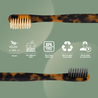 Isshah Plant-Based Cellulose Acetate Toothbrushes - 8 Pack - Tortoise