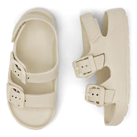 ChayChax Toddler Boys Girls Double Buckle Sandals Children's Adjustable Back Strap Water Sandal, Beige, 6 Toddler