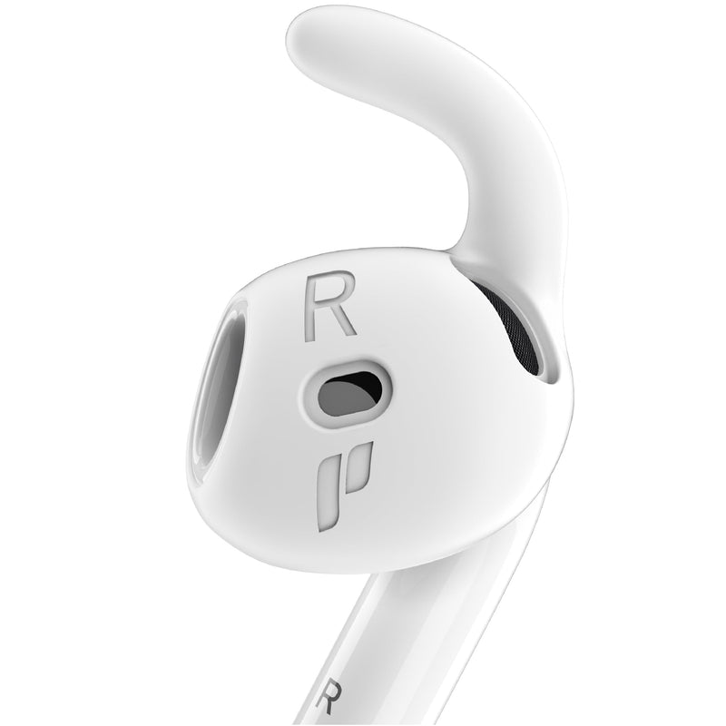 Proof Labs 4 Pairs for AirPods 4 Ear Hooks Covers [Added Storage Pouch] Anti Slip Ear Tips Accessories Compatible with Apple AirPods 4th Generation (White)