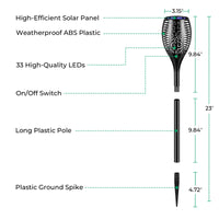 TomCare Solar Lights Outdoor Flickering Flame Solar Torch Lights Waterproof Outdoor Lighting Solar Powered Pathway Lights Christmas Decorations for Garden Patio Yard Landscape, 6 Pack