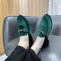 LCQL Men's Velvet Leather Driving Shoes - Dancing Fashion Slipper Casual Slip On Loafers Size 11.5 Green