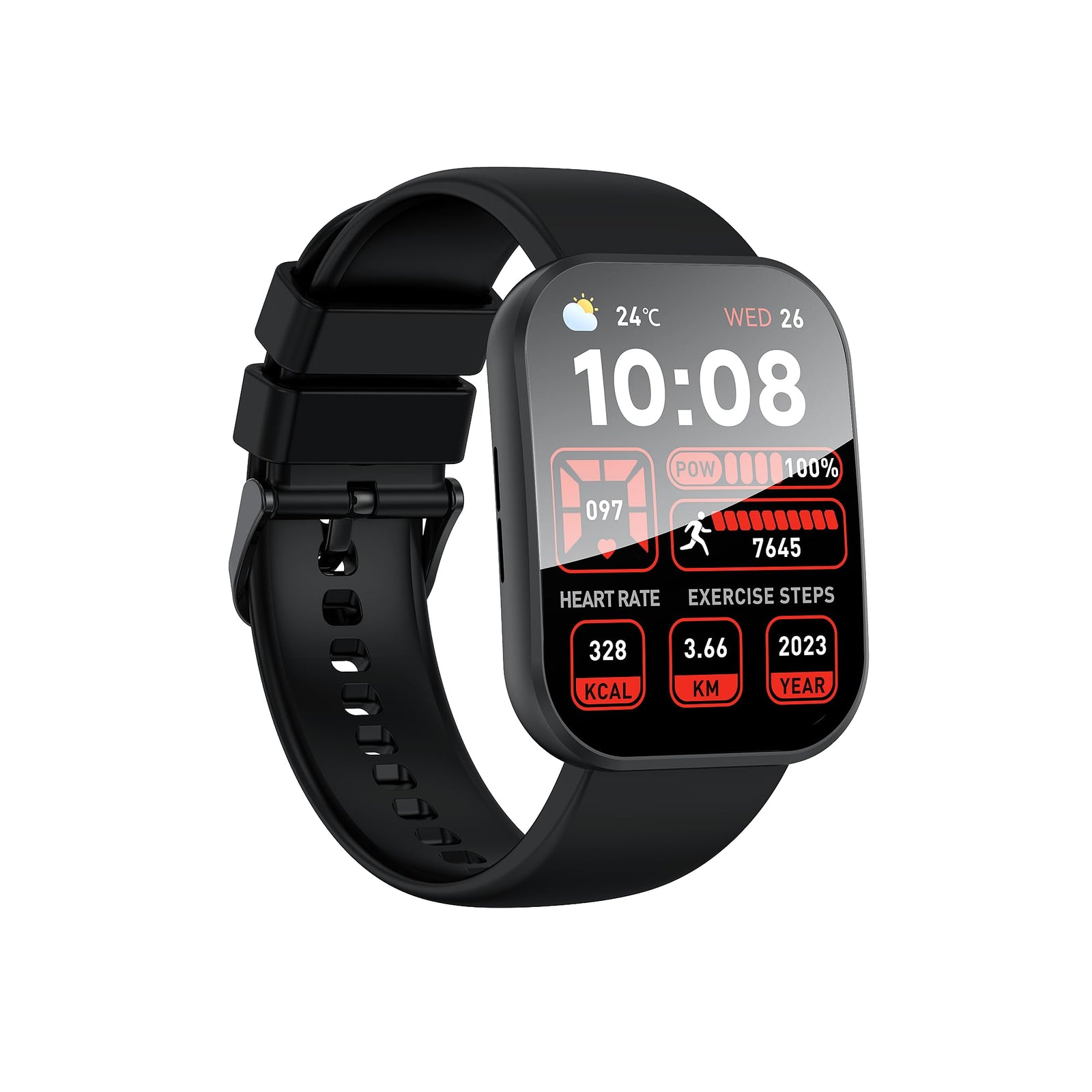 Welfiit Smart Watch for Men Women, 1.96" AMOLED Display Fitness Tracker with Bluetooth Call, Heart Rate Blood Oxygen Blood Pressure Monitor, IP68 Waterproof Smartwatch for Android iOS (Black)