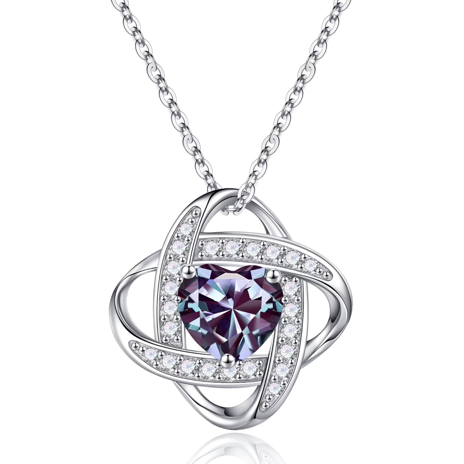Iefil Birthday Gifts for Women - Birthstone Necklace for Women, Anniversary Women Necklace, Alexandrite Purple Necklace, June Birthstone, Jewelry Gifts for Wife Girlfriend