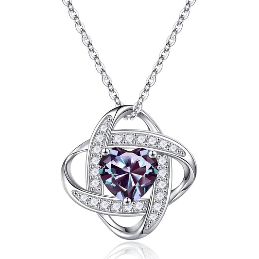 Iefil Birthday Gifts for Women - Birthstone Necklace for Women, Anniversary Women Necklace, Alexandrite Purple Necklace, June Birthstone, Jewelry Gifts for Wife Girlfriend