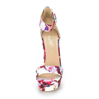 DREAM PAIRS Womens HI-LO High Heel Platform Pump Sandal Orinthia,Size 7,Floral,HI-LO