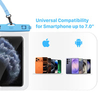 YOSH IPX8 Waterproof Phone Case 2 Pack, Fits Up to 7.0", Blue & Pink