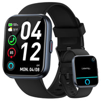 Smart Watches for Men Android & iPhone, 1.8" HD Alexa Built-in Smartwatches Fitness Tracker Watch with Bluetooth Calls, IP68 Waterproof, Heart Rate/Sleep/SpO2 Monitor, 110 Sport Modes - Black
