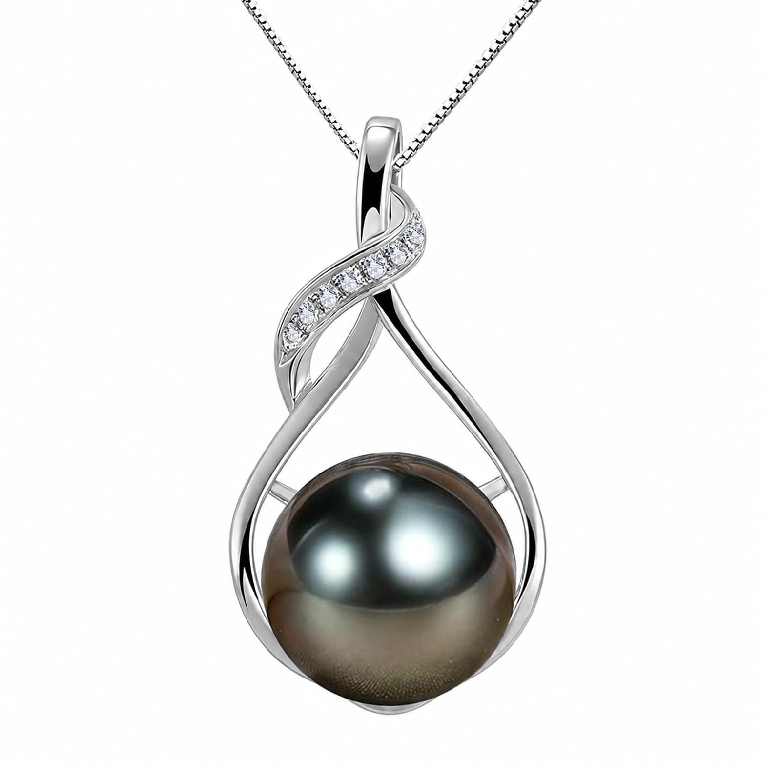 NONNYL Gifts for Women Wife-Tahitian-Black-Pearl-Necklace-Gift for Wife Wedding Birthday Anniversary Jewelry-Mom Girlfriend Her Mothers Day Gifts for Mom Women Valentines Christmas Day