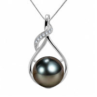 NONNYL Gifts for Women Wife-Tahitian-Black-Pearl-Necklace-Gift for Wife Wedding Birthday Anniversary Jewelry-Mom Girlfriend Her Mothers Day Gifts for Mom Women Valentines Christmas Day