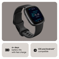 Fitbit Versa 4 Fitness Smartwatch with Daily Readiness - 3-Month Google Health Premium Membership Included - GPS, 24/7 Heart Rate, 40+ Exercise Modes, Sleep Tracking - Black/Graphite