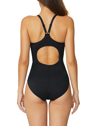 baleaf Women's Athletic Training Adjustable Strap One Piece Swimsuit Swimwear Bathing Suit Black 34