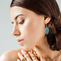 12 Pairs Teardrop Druse Crystal Drop Dangle Earrings for Women Cubic Zirconia Huggie Hoop Earring Jewelry Set Christmas Gifts (1)