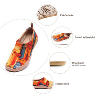 UIN Women's Color Zone Painted Canvas Slip-On Shoes Fashion Travel Shoes Breathable Sneaker（8.5） Colorful