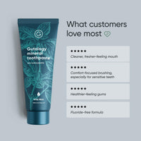 Gutology Natural Probiotic Hydroxyapatite Toothpaste 5.5 Fl Oz Fluroide Free Toothpaste Remineralising Suitable for Adults & Children Helps Sensitive Teeth and Whitening Wild Mint Flavour