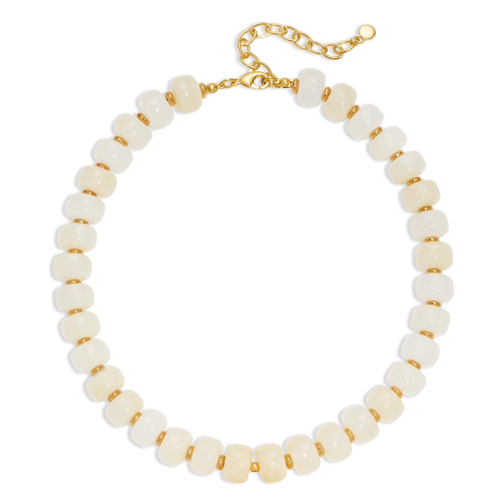 LILIE&WHITE Mothers Day Gifts for Mom Daughter White Resin Chunky Beaded Necklace for Women Minimalistic Beaded Choker Necklace Modern Statement Necklace Jewelry Accessories
