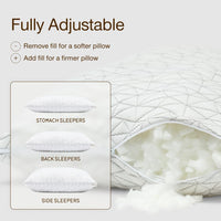Coop Home Goods Original Adjustable Pillow, Queen Size Bed Pillows for Sleeping, Cross Cut Memory Foam Pillows - Medium Firm Back, Stomach and Side Sleeper Pillow, CertiPUR-US/GREENGUARD Gold
