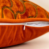 Yangest Orange Square Throw Pillow Cover Wavy Velvet Cushion Cover Modern Zippered Pillowcase for Sofa Couch Bedroom Living Room Chair, 18 x 18 Inch
