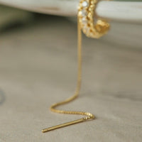 Huggie earrings for women 14k Dainty Gold Earrings Tassel Chain Drop Dangle Small Hoop Earrings Stud earrings for Women Teen Cubic Zirconia Sparkling Earrings Clip Womens earrings