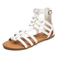 Trary Women's Sandal, Comfortable Gladiator Sandals Ankle Strap Flats Sandalias Para Mujer Beach Sandals Wide Width Open Toe Cross Strappy Sandals for Women Dressy Summer