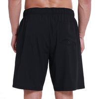 HOdo Mens Swim Trunks with Mesh Liner 9" Quick Dry Swim Shorts Bathing Suits for Men Swimwear Board Shorts wiht Pockets Black L