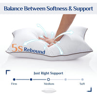 JOLLYVOGUE Pillows Standard Size Set of 2, Cooling and Supportive Pillows Full Size Set of 2 for Side and Back Sleepers, Down Alternative Hotel Collection Sleeping Pillow