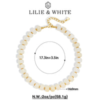 LILIE&WHITE Mothers Day Gifts for Mom Daughter White Resin Chunky Beaded Necklace for Women Minimalistic Beaded Choker Necklace Modern Statement Necklace Jewelry Accessories