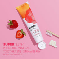 SuperTeeth Hydroxyapatite Toothpaste, Fluoride-Free, Fresh Breath, Adults & Kids, Strawberry Flavored