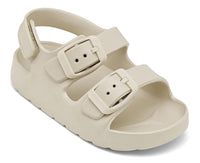 ChayChax Toddler Boys Girls Double Buckle Sandals Children's Adjustable Back Strap Water Sandal, Beige, 6 Toddler
