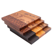 IECAP LLC Bookmatched Ziricote Wood Knife Handle Scales – Knife Handle Materials – Natural Wood Knife Scales for DIY Crafts – Size 3/8 x 1 9/16 x 4 3/4 inches – 1 Pair