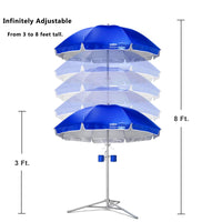 Wondershade Ultimate Portable Sun Shade Umbrella – Lightweight Adjustable Outdoor Patio & Beach Umbrella with Tripod Base (Blue)