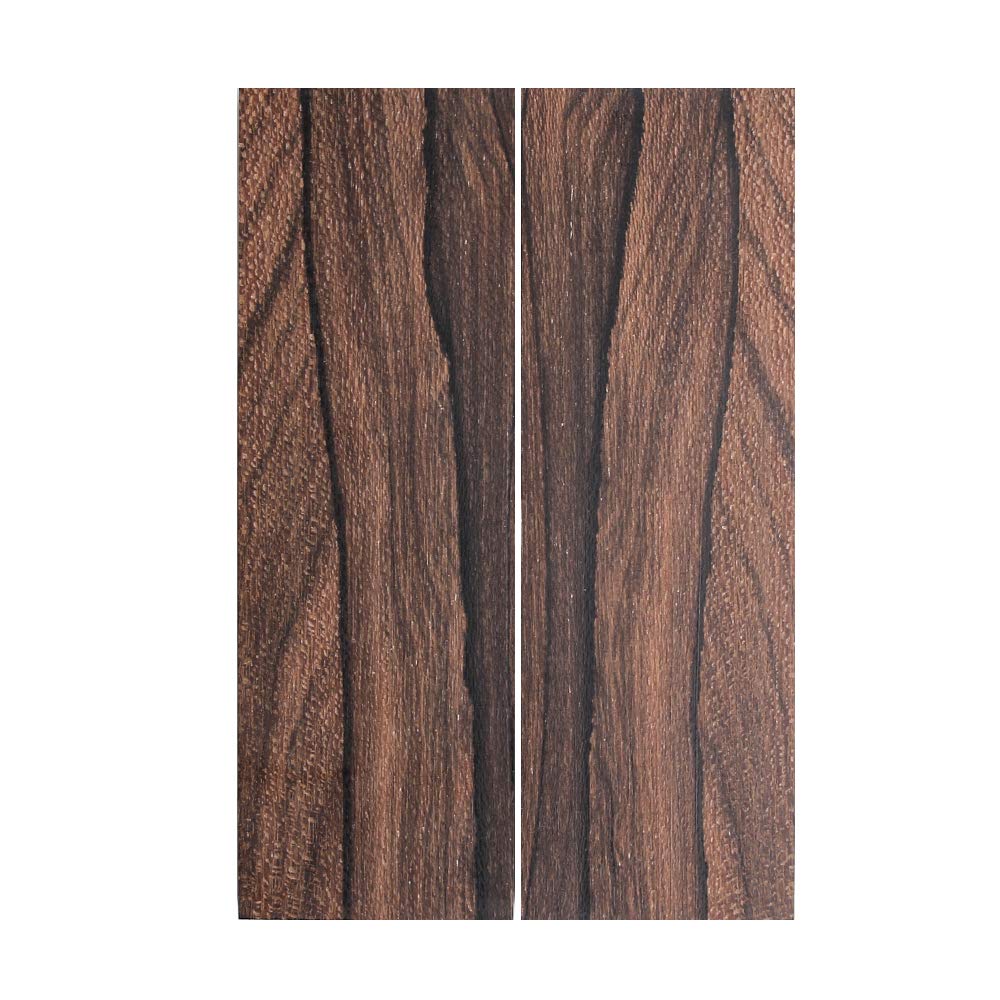 IECAP LLC Bookmatched Ziricote Wood Knife Handle Scales – Knife Handle Materials – Natural Wood Knife Scales for DIY Crafts – Size 3/8 x 1 9/16 x 4 3/4 inches – 1 Pair