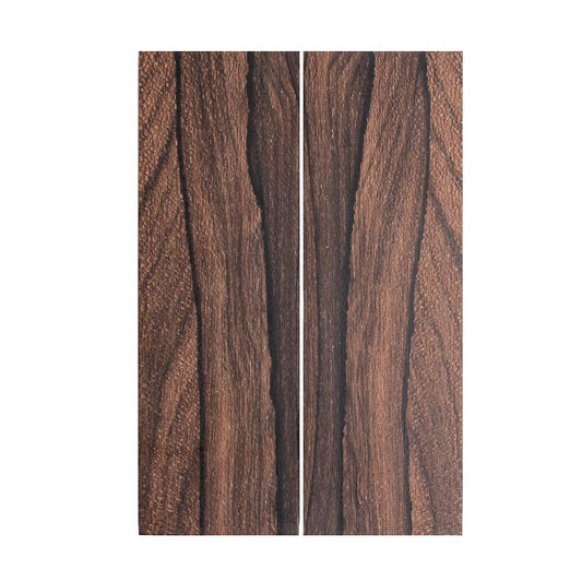 IECAP LLC Bookmatched Ziricote Wood Knife Handle Scales – Knife Handle Materials – Natural Wood Knife Scales for DIY Crafts – Size 3/8 x 1 9/16 x 4 3/4 inches – 1 Pair