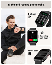 Tensky Smart Watch for Men/Women Android/iPhone/Samsung, Alexa Built-in, 1.8" Touch Screen Fitness Tracker with Answer/Make Calls, 3ATM Waterproof Heart Rate/Sleep/SpO2 Monitor, 120+ Sport Modes