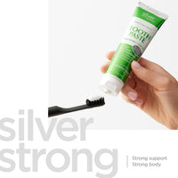 Silver Biotics Toothpaste | SilverSol Ag₄O₄ 20 ppm Nano-Silver Infused + Above-Sea Coral Calcium | Naturally Whitening | Flouride-Free | Winter Mint | 4 oz
