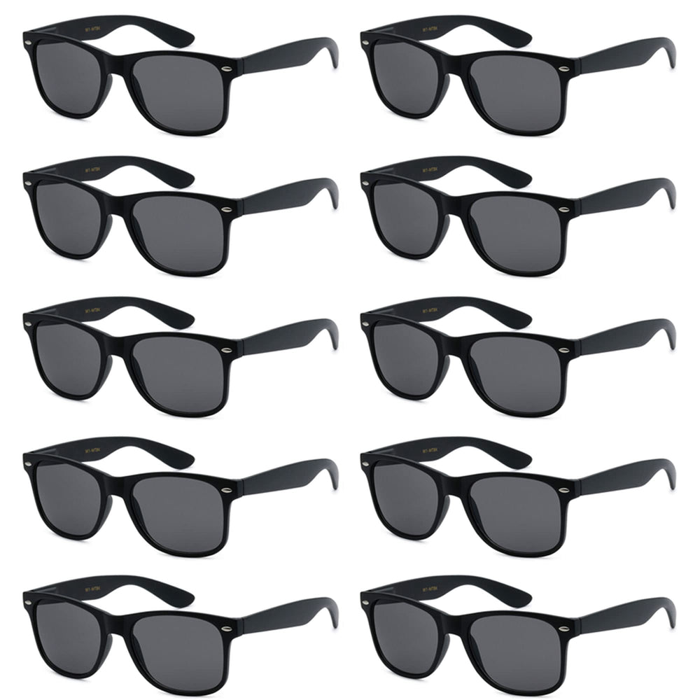 UV Protection Sunglasses Men & Women – Lightweight & Durable Unisex 80’s Retro Shades with Flexible Hinges, Bulk 10-Pack